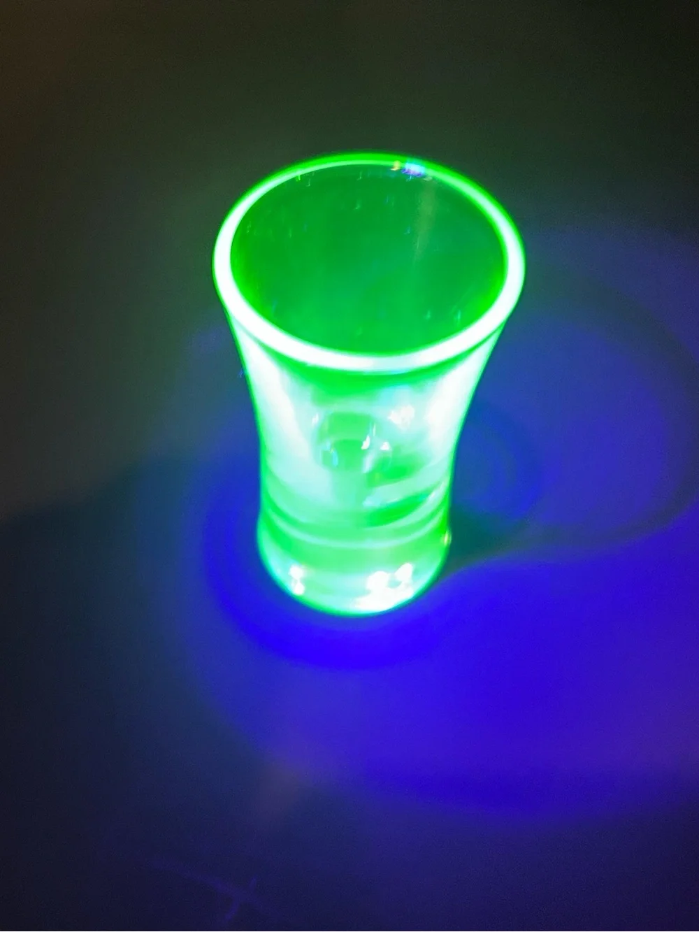 Uranium Green Glass Shot Glass 3”